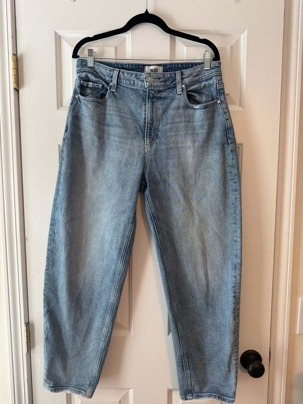 Paige Faded Straight-Leg Jeans, Size 31